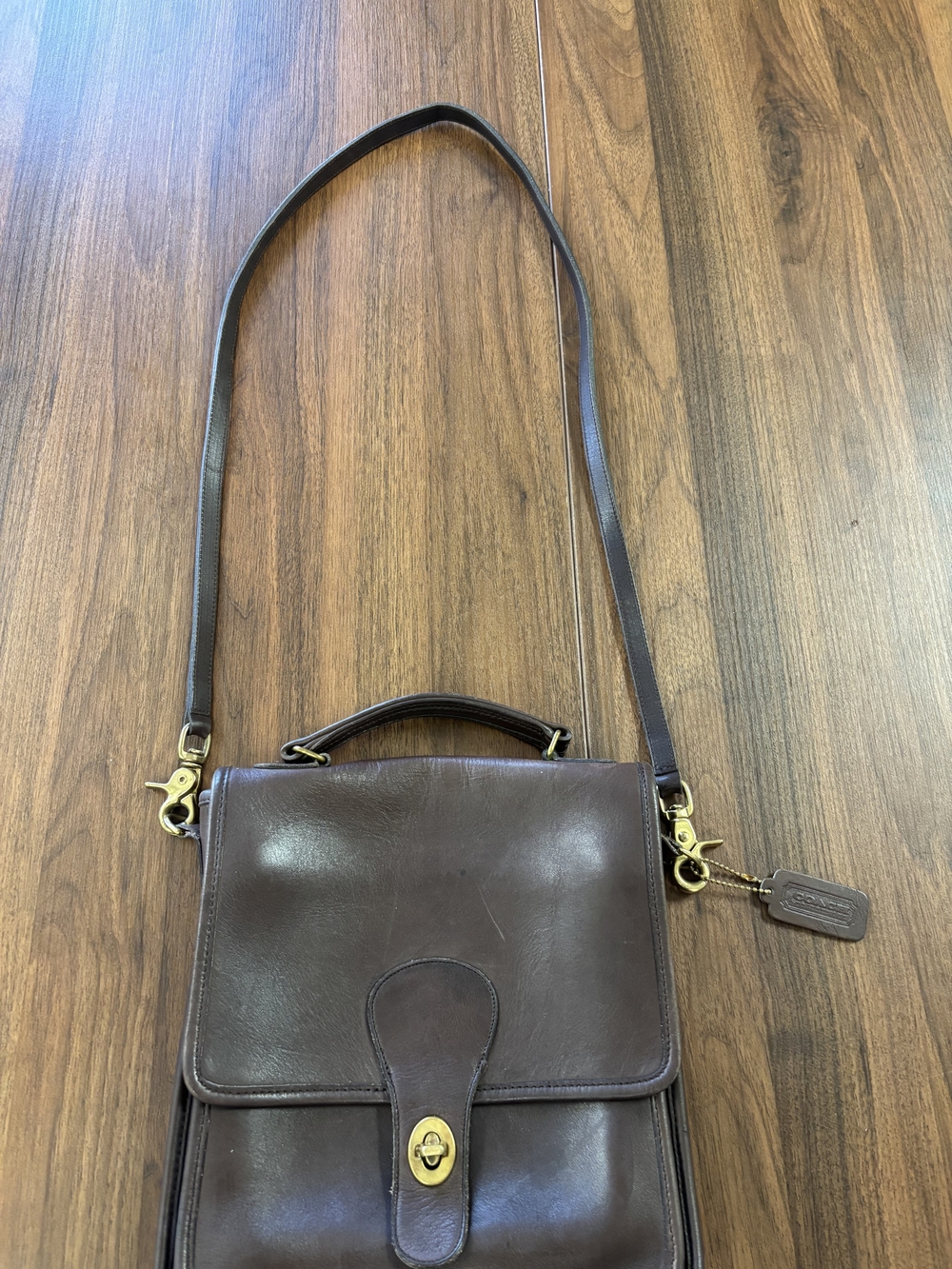 Vintage Coach Brown Leather 5130 Crossbody Bag